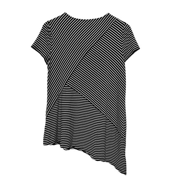 Weekends by Chicos Womens Black White Striped Tee Size Medium Chicos 1 - Picture 5 of 5